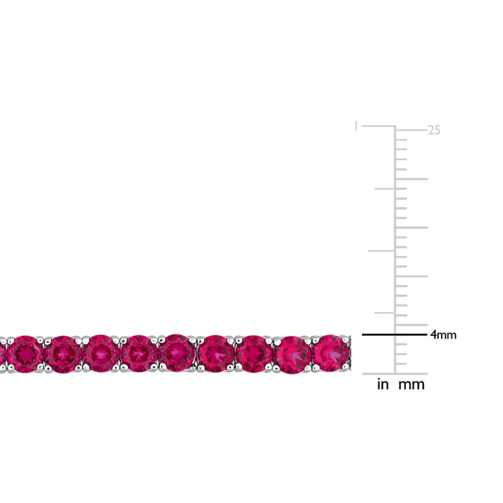 14.50 Carat (ctw) Lab-Created Ruby Tennis Bracelet in Sterling Silver (7.25 Inches) Image 3
