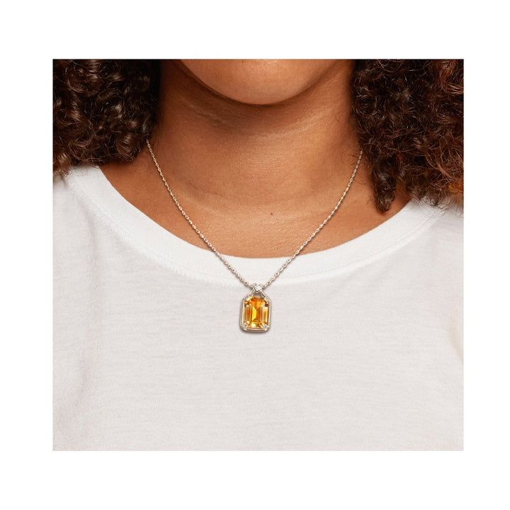 10.68 Carat (ctw) Citrine Pendant Necklace in Yellow Plated Sterling Silver with Chain Image 3