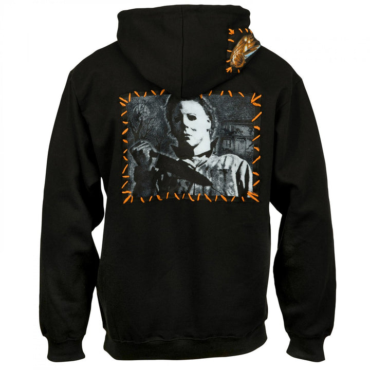 Halloween Michael Meyers Pullover Hoodie with Hand Sewn Patches Image 2