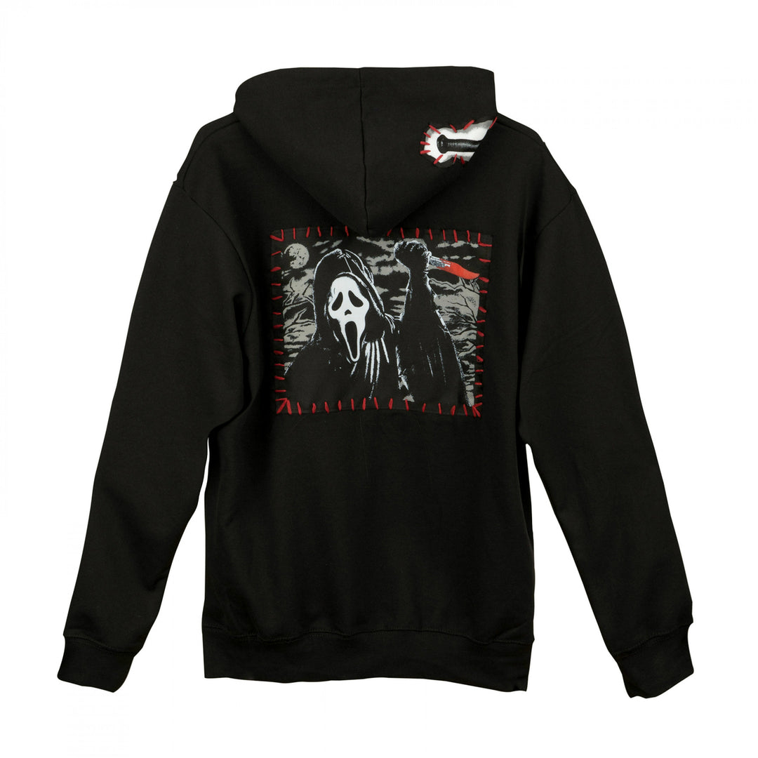 Scream Ghostface Pullover Hoodie with Hand Sewn Patches Image 3