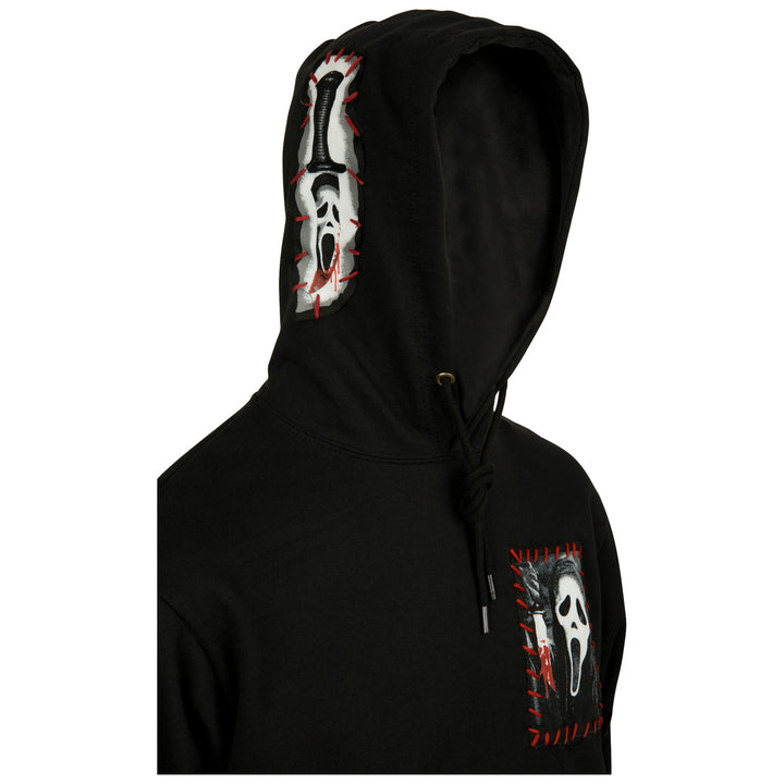 Scream Ghostface Pullover Hoodie with Hand Sewn Patches Image 4