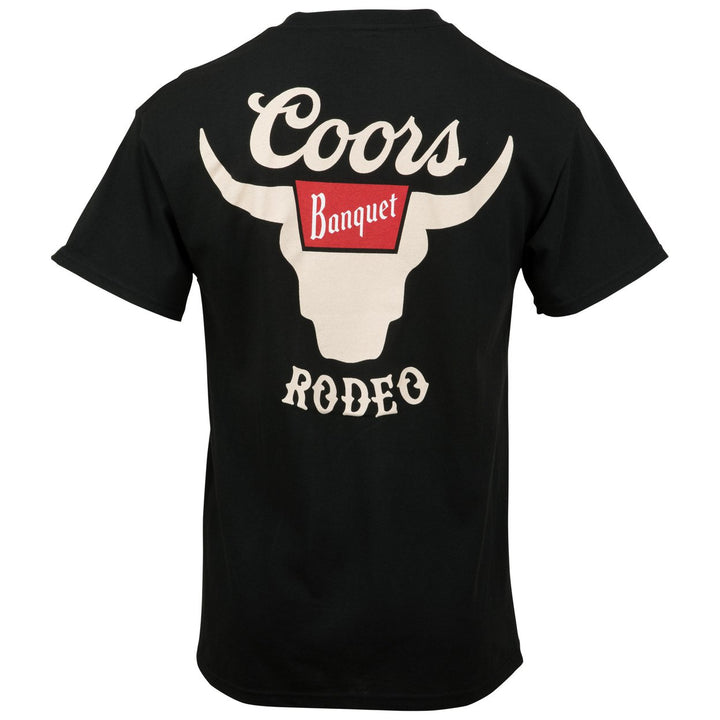 Coors Banquet Rodeo Horns Logo Front and Back Print T-Shirt Image 3