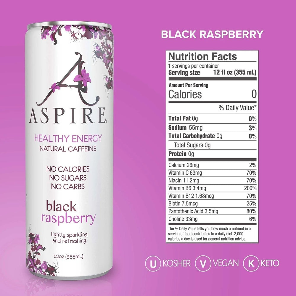 Aspire Healthy Energy Drinks Variety Pack 12 Fluid Ounce (Pack of 15) Image 2