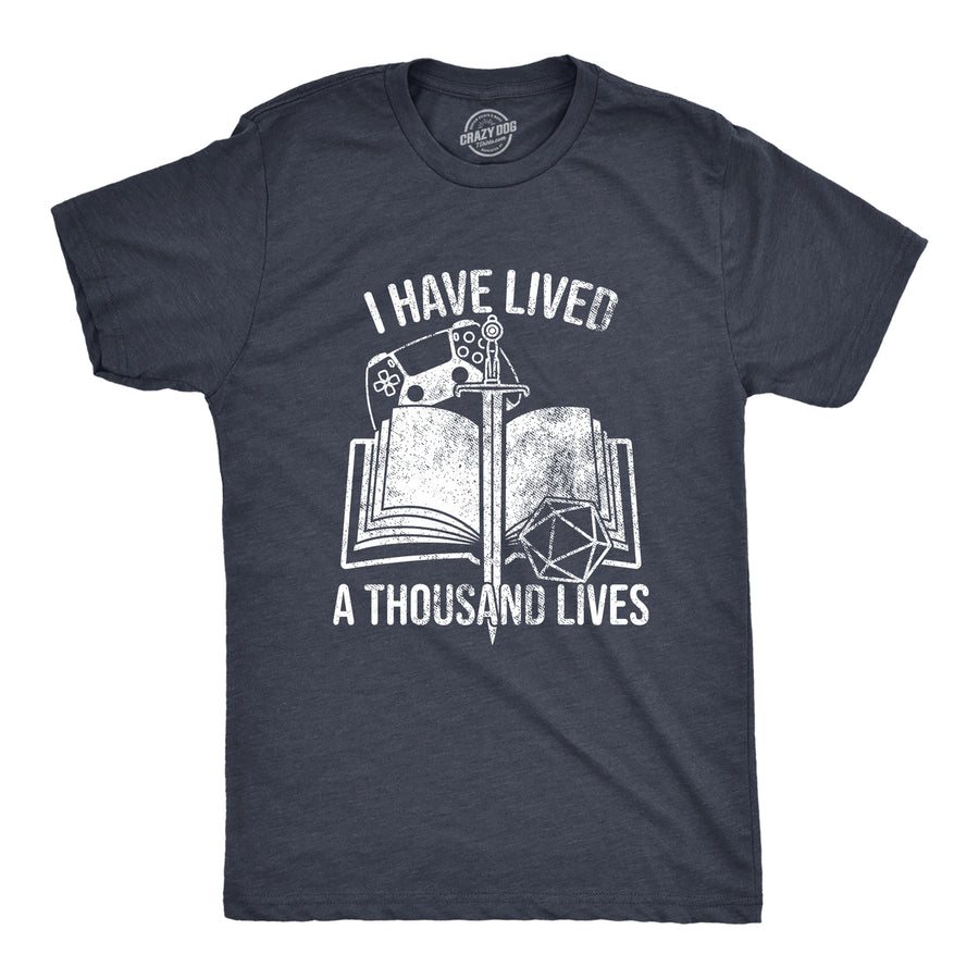 Mens I Have Lived A Thousand Lives T Shirt Funny Video Gaming Role Playing Reading Lovers Tee For Guys Image 1