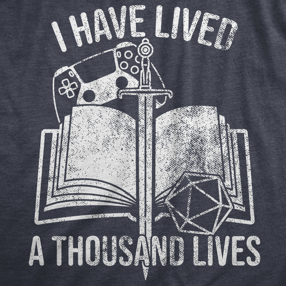 Mens I Have Lived A Thousand Lives T Shirt Funny Video Gaming Role Playing Reading Lovers Tee For Guys Image 2