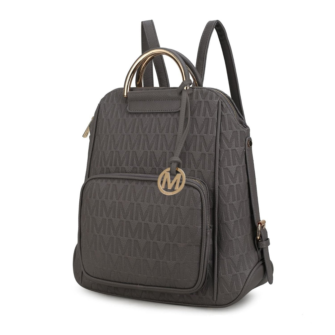 MKF Collection Torra Milan Shoulder Bag .M. Signature Multi-Compartments Trendy Backpack By Mia K. Image 4