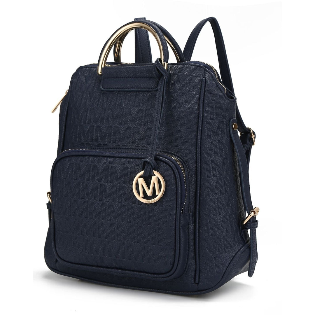 MKF Collection Torra Milan Shoulder Bag .M. Signature Multi-Compartments Trendy Backpack By Mia K. Image 7