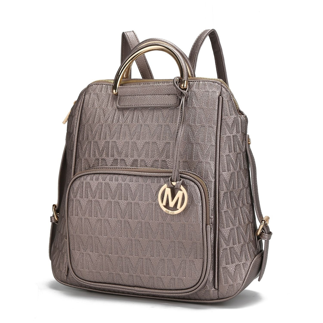 MKF Collection Torra Milan Shoulder Bag .M. Signature Multi-Compartments Trendy Backpack By Mia K. Image 8