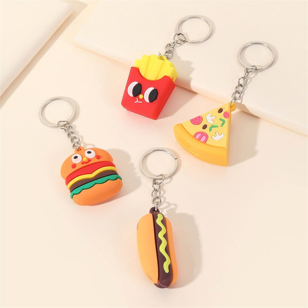 Simulation Food Car Keychain Colorful Lovely Backpack Ornament Creative Cartoon King Ring Holder for Daily Use Image 1