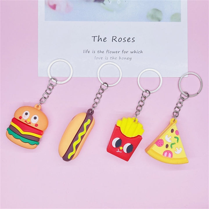 Simulation Food Car Keychain Colorful Lovely Backpack Ornament Creative Cartoon King Ring Holder for Daily Use Image 7