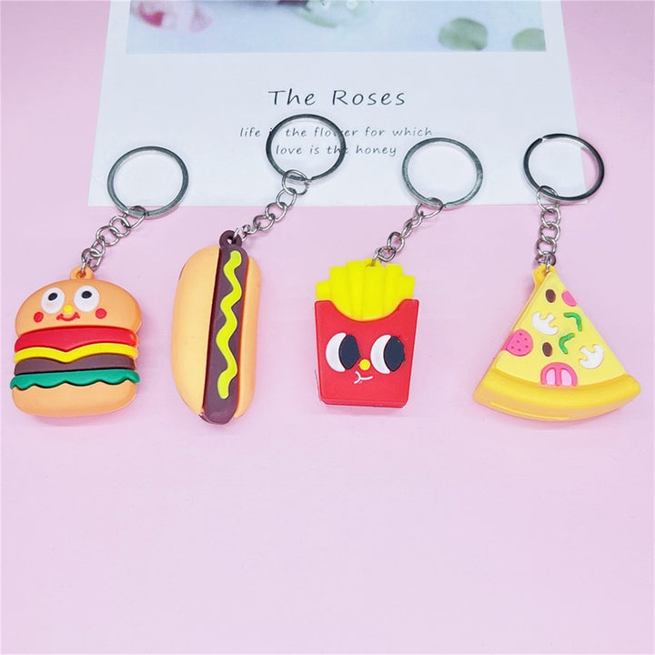 Simulation Food Car Keychain Colorful Lovely Backpack Ornament Creative Cartoon King Ring Holder for Daily Use Image 8