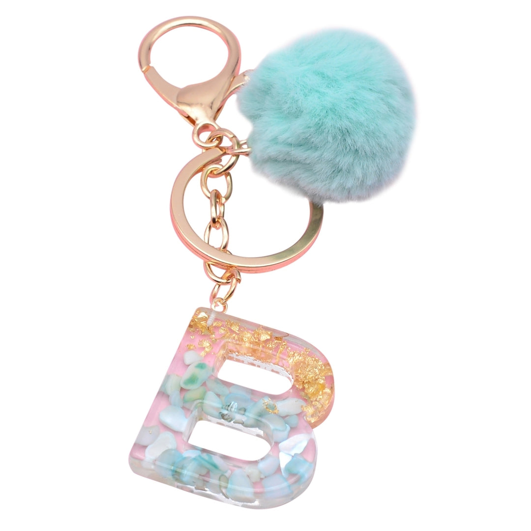 Key Chain Ornamental Multi-color Rhinestone Decor Initial Letter Keychain Ball Decor for Home Image 3
