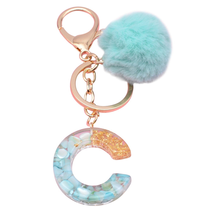 Key Chain Ornamental Multi-color Rhinestone Decor Initial Letter Keychain Ball Decor for Home Image 4