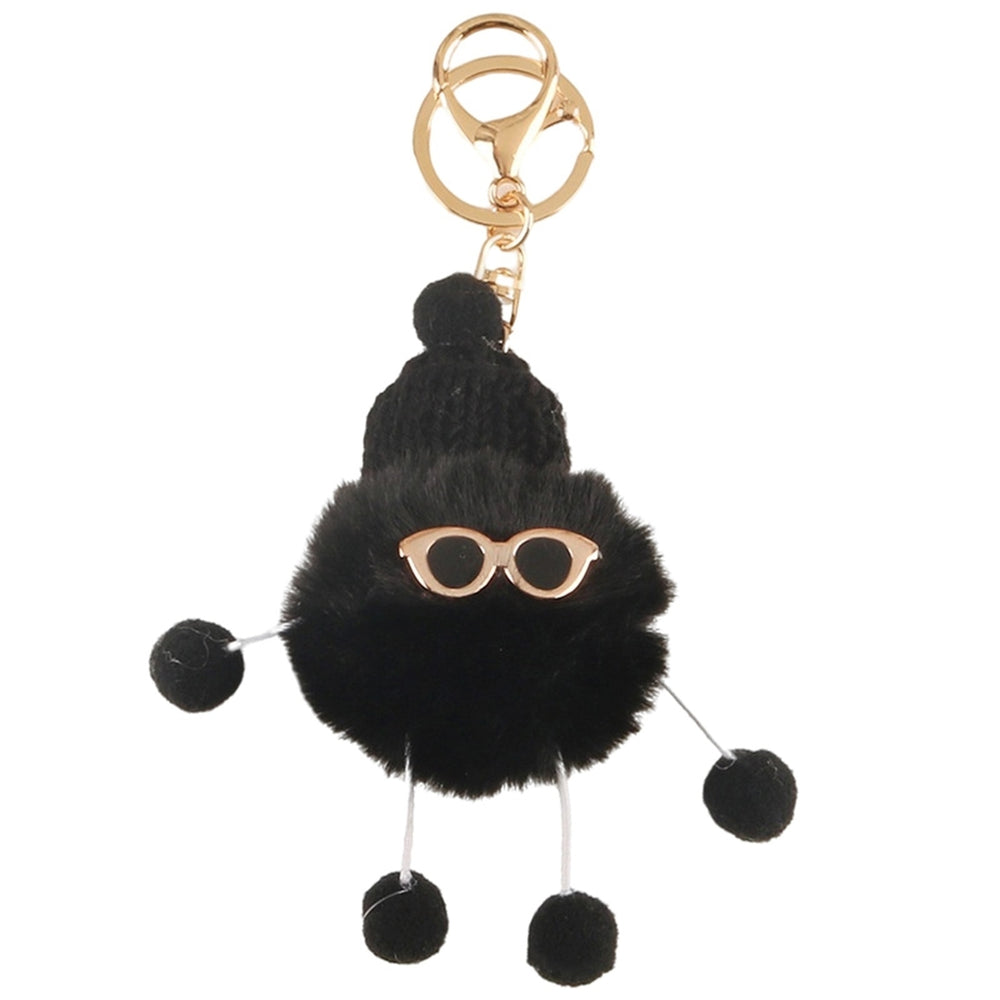 Key Chain Fluffy Hanging Design Nice-looking Furry Pompom Keychain Decor for Girl Image 2