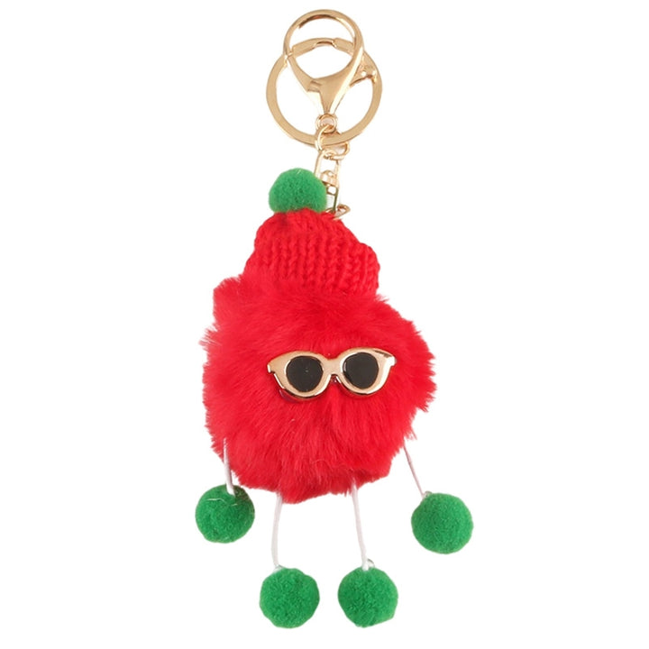 Key Chain Fluffy Hanging Design Nice-looking Furry Pompom Keychain Decor for Girl Image 3