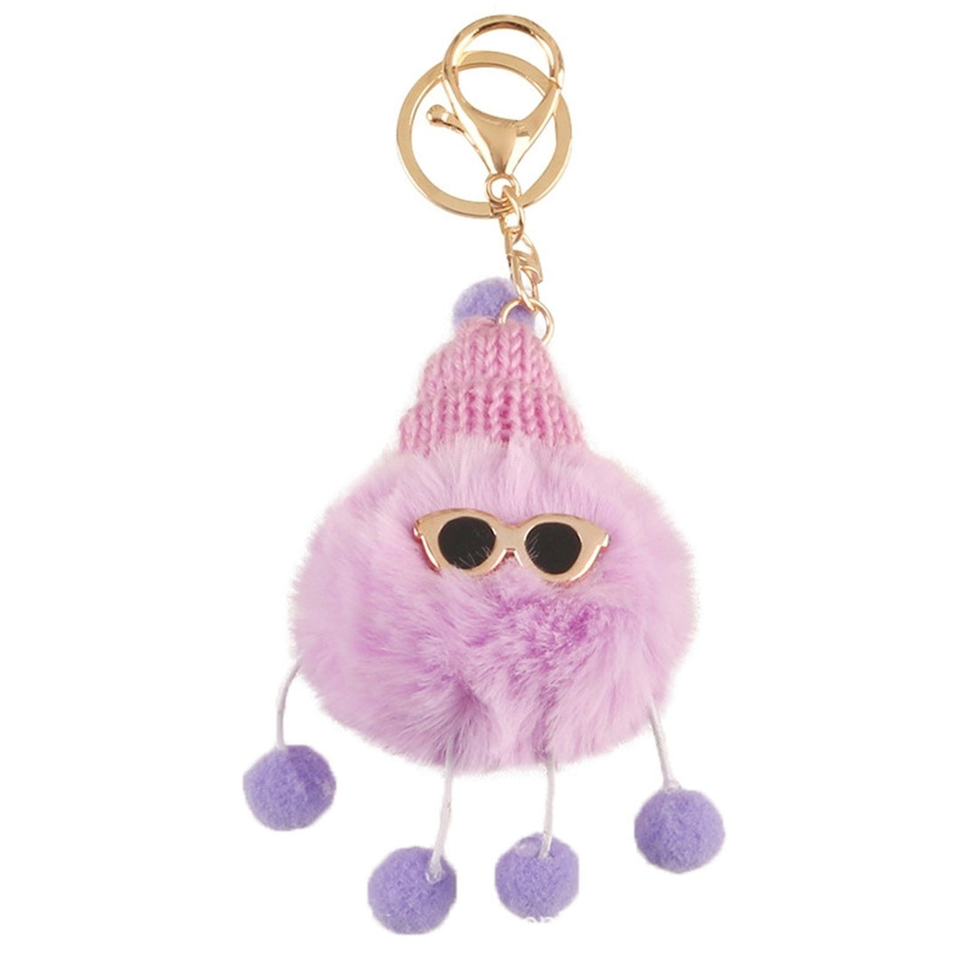 Key Chain Fluffy Hanging Design Nice-looking Furry Pompom Keychain Decor for Girl Image 4