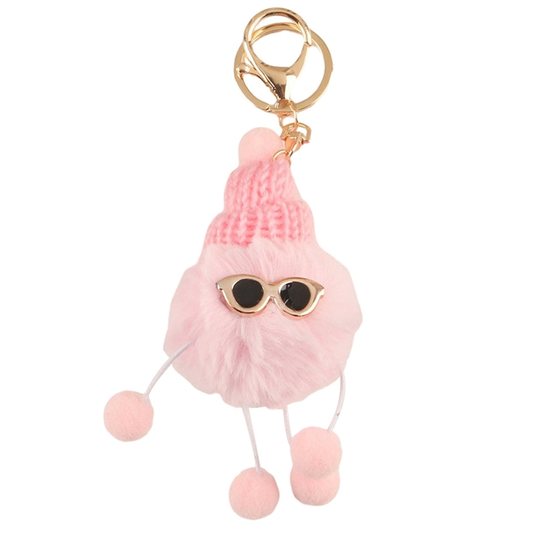 Key Chain Fluffy Hanging Design Nice-looking Furry Pompom Keychain Decor for Girl Image 4