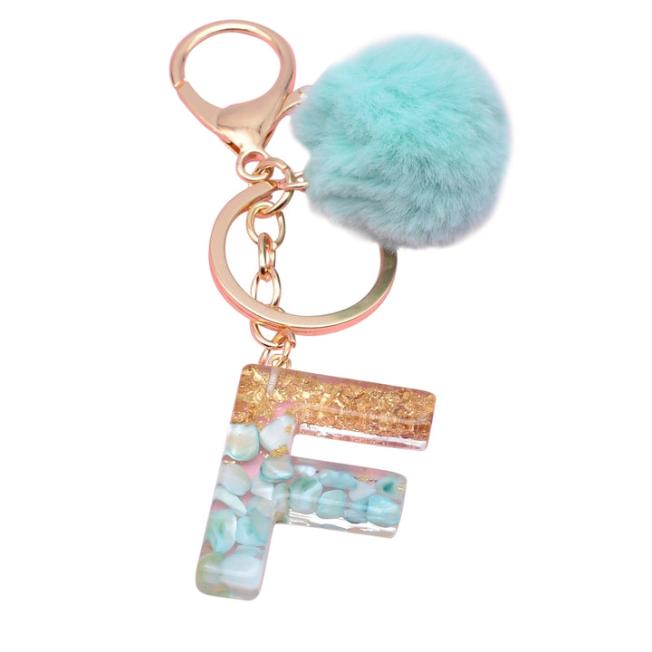 Key Chain Ornamental Multi-color Rhinestone Decor Initial Letter Keychain Ball Decor for Home Image 12