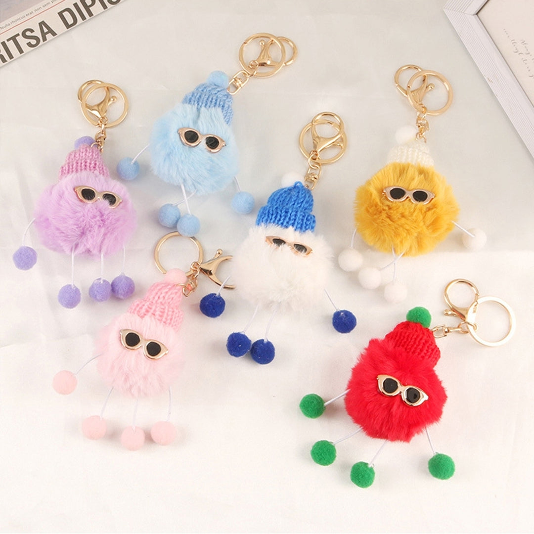 Key Chain Fluffy Hanging Design Nice-looking Furry Pompom Keychain Decor for Girl Image 10
