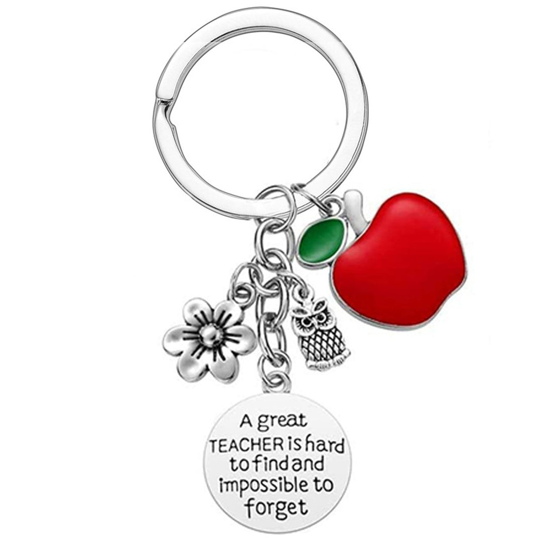 Beautiful Apple Decor Pendant Keychain Elegant Festive Touch Stainless Steel Pendant Key Finder for Unisex Image 1