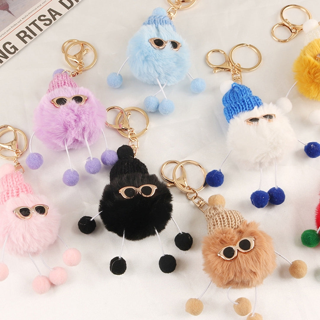 Key Chain Fluffy Hanging Design Nice-looking Furry Pompom Keychain Decor for Girl Image 11