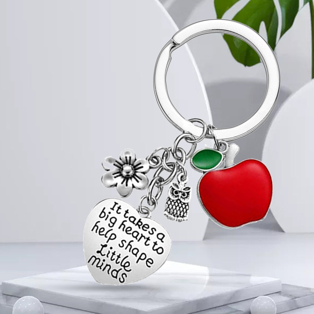 Beautiful Apple Decor Pendant Keychain Elegant Festive Touch Stainless Steel Pendant Key Finder for Unisex Image 9