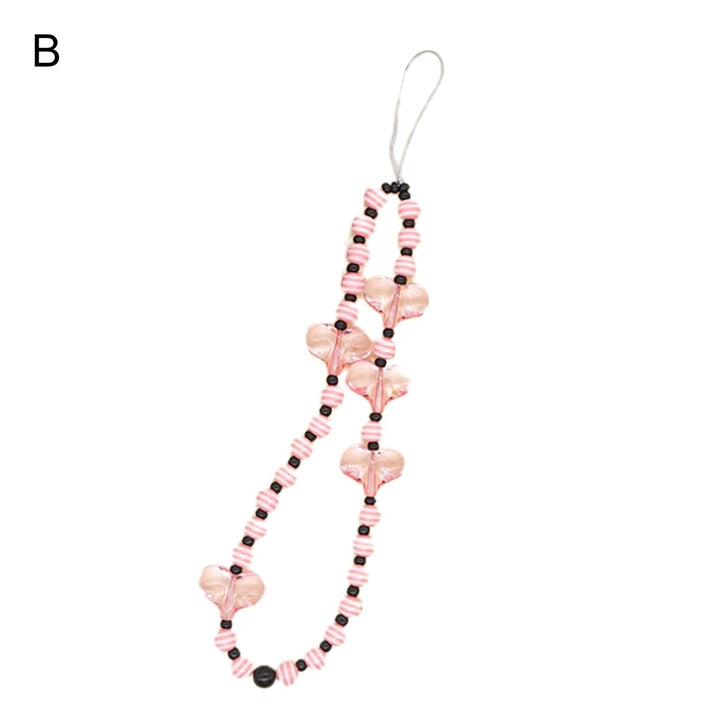 Phone Lanyard Colorful Striped Beads Unisex Exquisite Lightweight Mobile Phone Wrist Strap Phone Accessories Image 1