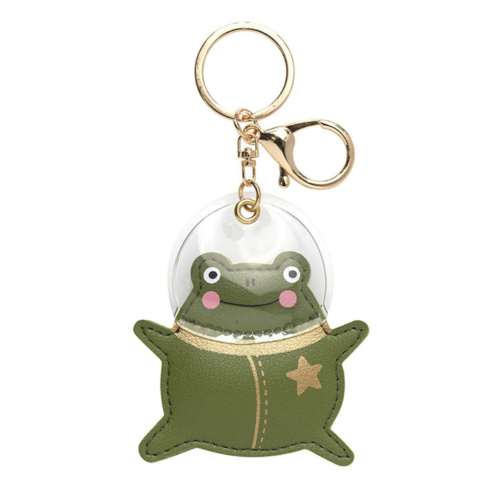 Keychain Animal Pattern Decorative Faux Leather Pig Bear Frog Key Ring for Daily Use Image 3