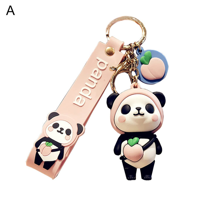 Convenient Key Chain Fine Workmanship Metal Panda Doll Shape Key Holder for Daily Image 2