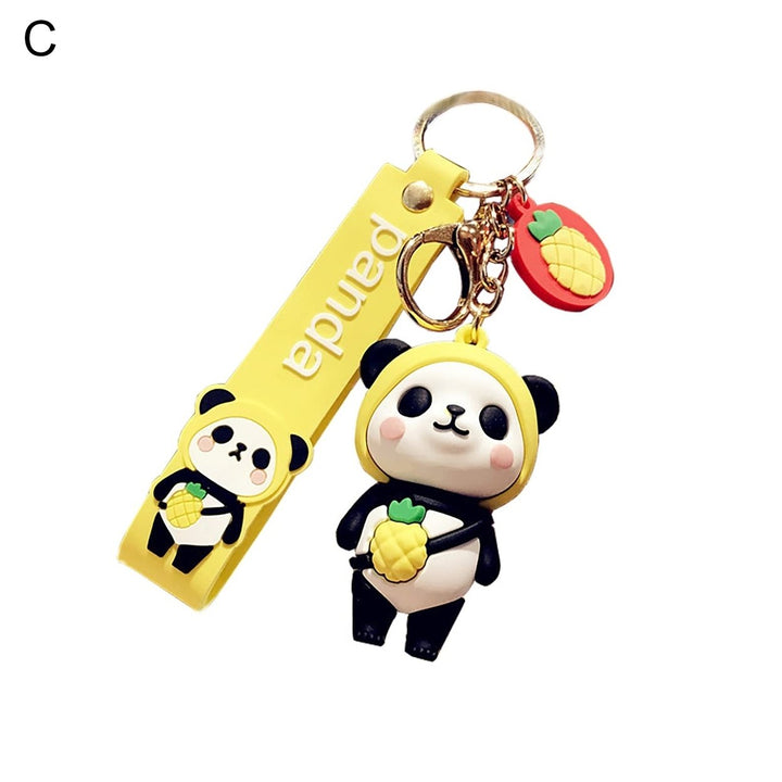 Convenient Key Chain Fine Workmanship Metal Panda Doll Shape Key Holder for Daily Image 1