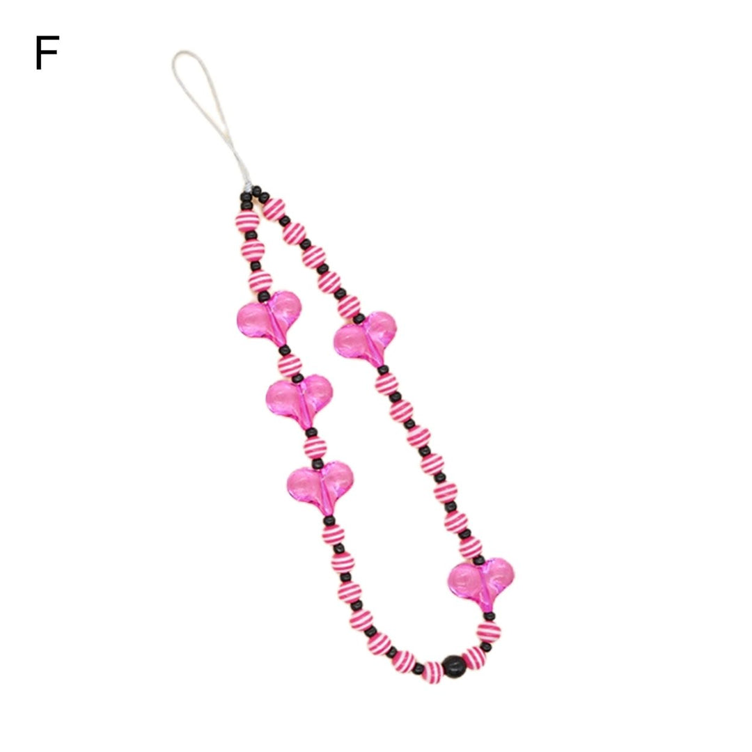 Phone Lanyard Colorful Striped Beads Unisex Exquisite Lightweight Mobile Phone Wrist Strap Phone Accessories Image 9