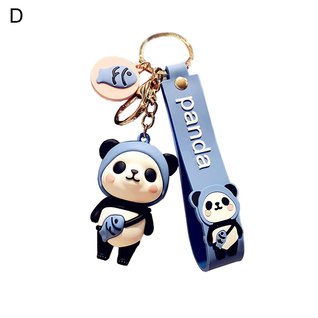 Convenient Key Chain Fine Workmanship Metal Panda Doll Shape Key Holder for Daily Image 1