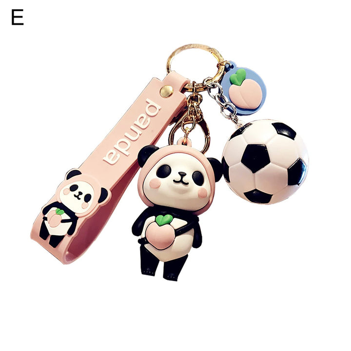 Convenient Key Chain Fine Workmanship Metal Panda Doll Shape Key Holder for Daily Image 1