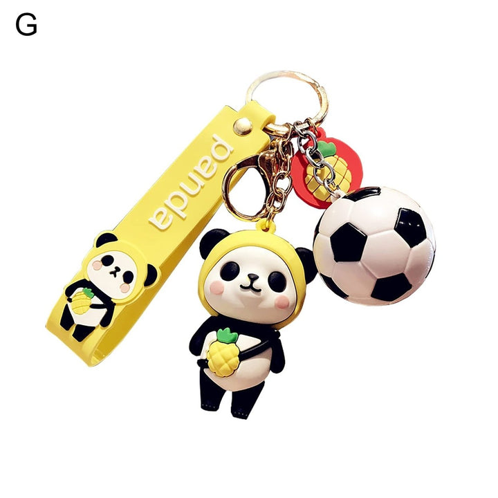 Convenient Key Chain Fine Workmanship Metal Panda Doll Shape Key Holder for Daily Image 1