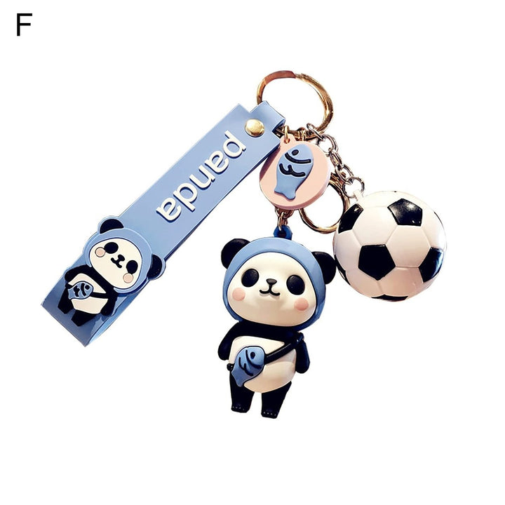 Convenient Key Chain Fine Workmanship Metal Panda Doll Shape Key Holder for Daily Image 1