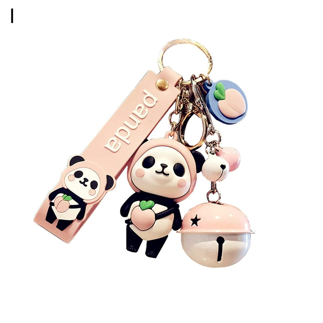 Convenient Key Chain Fine Workmanship Metal Panda Doll Shape Key Holder for Daily Image 1