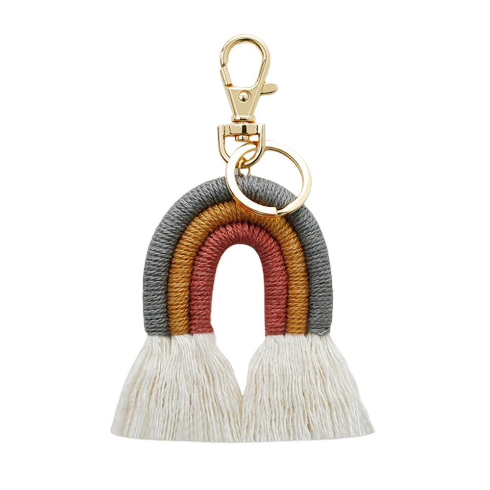 Key Chain Colorful Tassels Unisex Compact Long Lasting Key Ring Bag Decoration Image 2