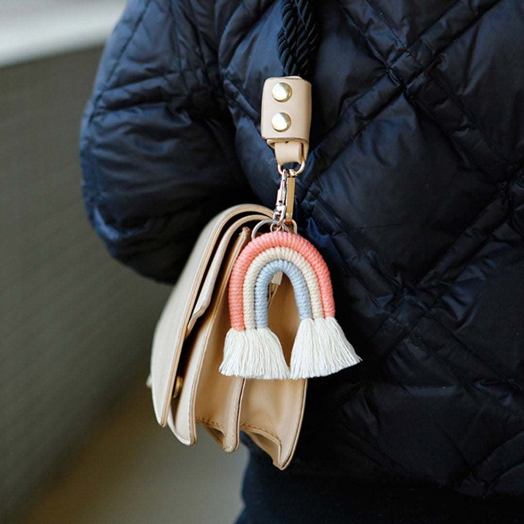 Key Chain Colorful Tassels Unisex Compact Long Lasting Key Ring Bag Decoration Image 9