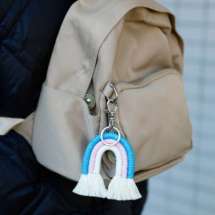 Key Chain Colorful Tassels Unisex Compact Long Lasting Key Ring Bag Decoration Image 10