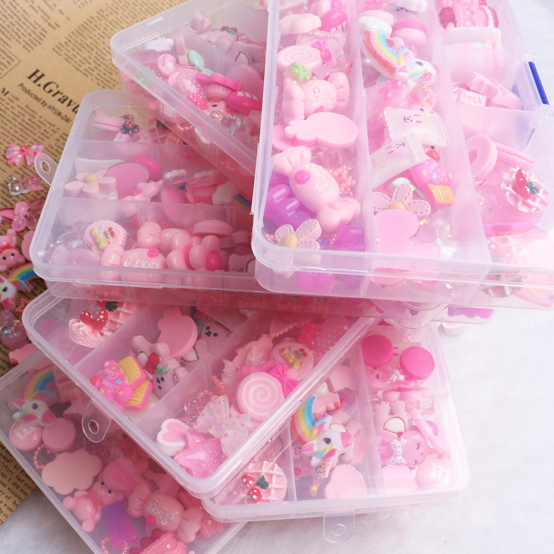 1 Set Mobile Phone Shell Materials Candy Mixed Resin Multi-purpose Pink Jewelry Accessories for Hair Clip Decoration Image 7