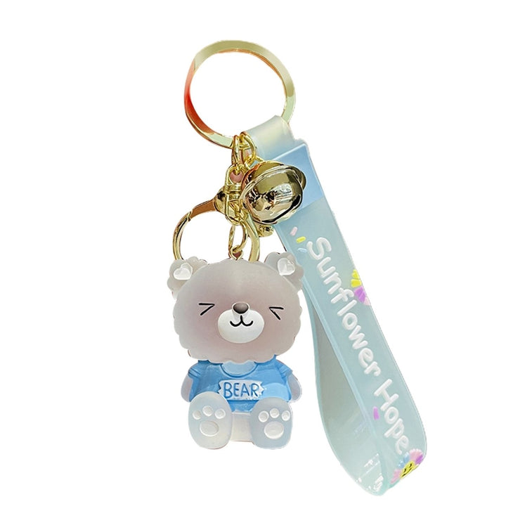 Key Chain Cartoon Jelly Color Bear Unisex Multipurpose Letter Key Ring Holder Bag Decoration Image 2