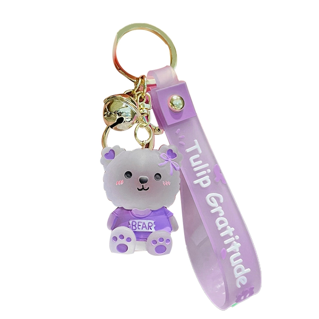 Key Chain Cartoon Jelly Color Bear Unisex Multipurpose Letter Key Ring Holder Bag Decoration Image 3