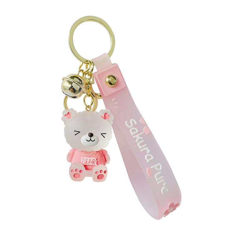 Key Chain Cartoon Jelly Color Bear Unisex Multipurpose Letter Key Ring Holder Bag Decoration Image 4