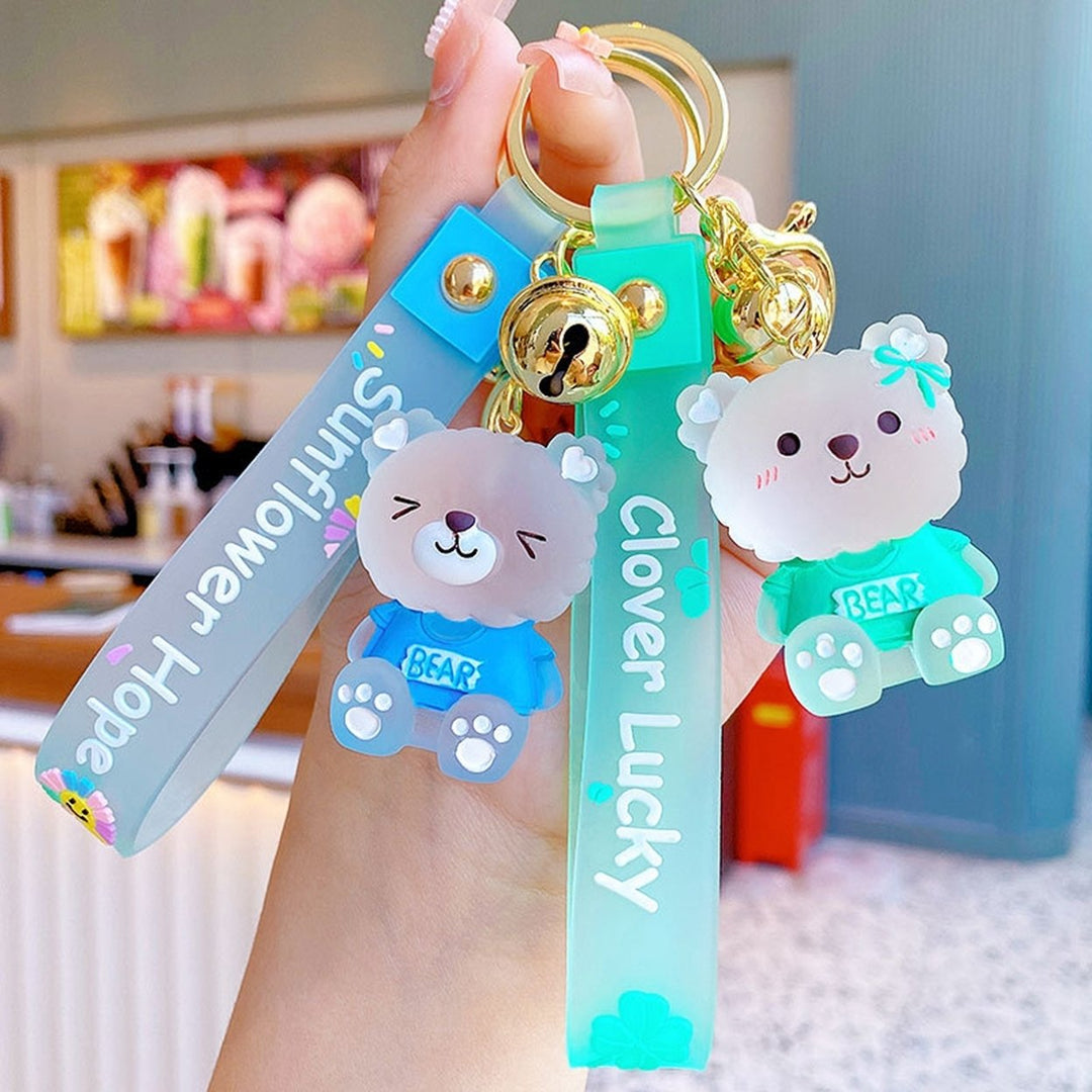 Key Chain Cartoon Jelly Color Bear Unisex Multipurpose Letter Key Ring Holder Bag Decoration Image 9