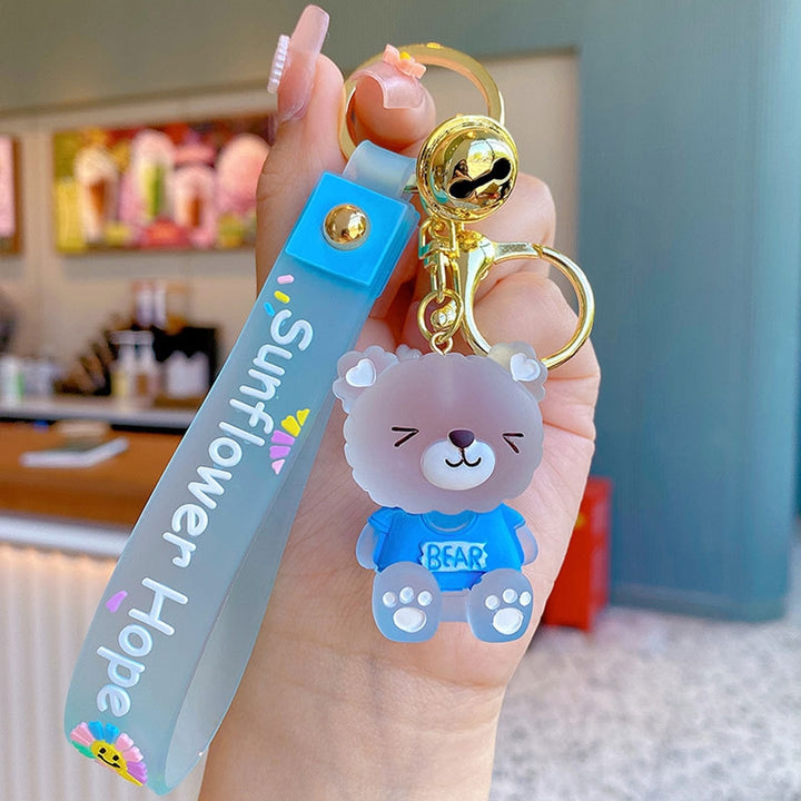 Key Chain Cartoon Jelly Color Bear Unisex Multipurpose Letter Key Ring Holder Bag Decoration Image 12