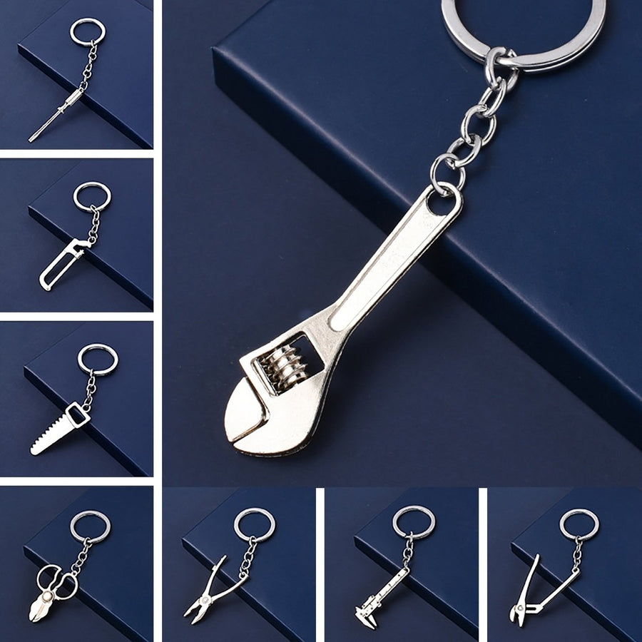 Keychain Delicate Craft High Hardness Corrosion-resistant Mini Utility Pocket Ruler Hammer Wrench Key Ring for Daily Use Image 1