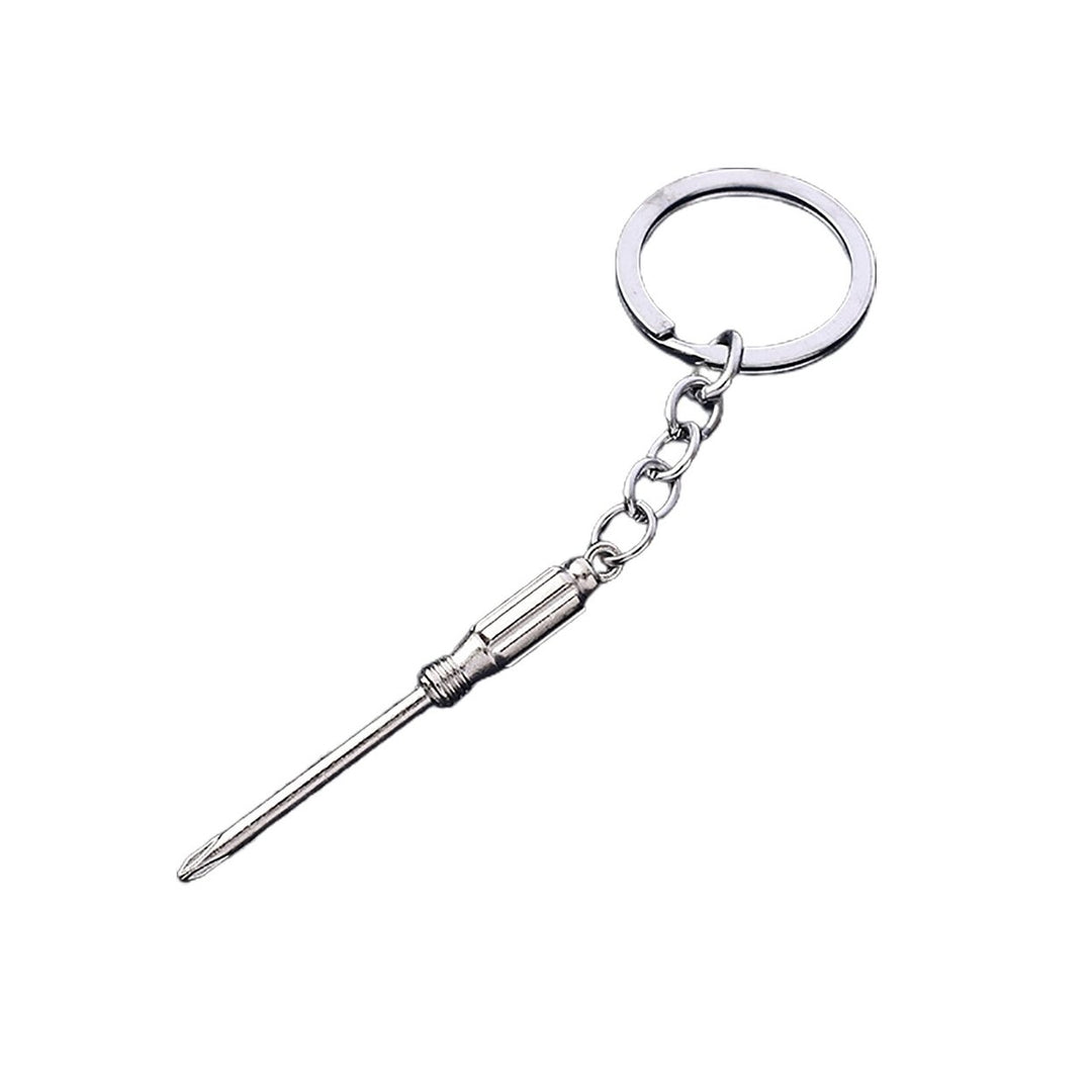 Keychain Delicate Craft High Hardness Corrosion-resistant Mini Utility Pocket Ruler Hammer Wrench Key Ring for Daily Use Image 3