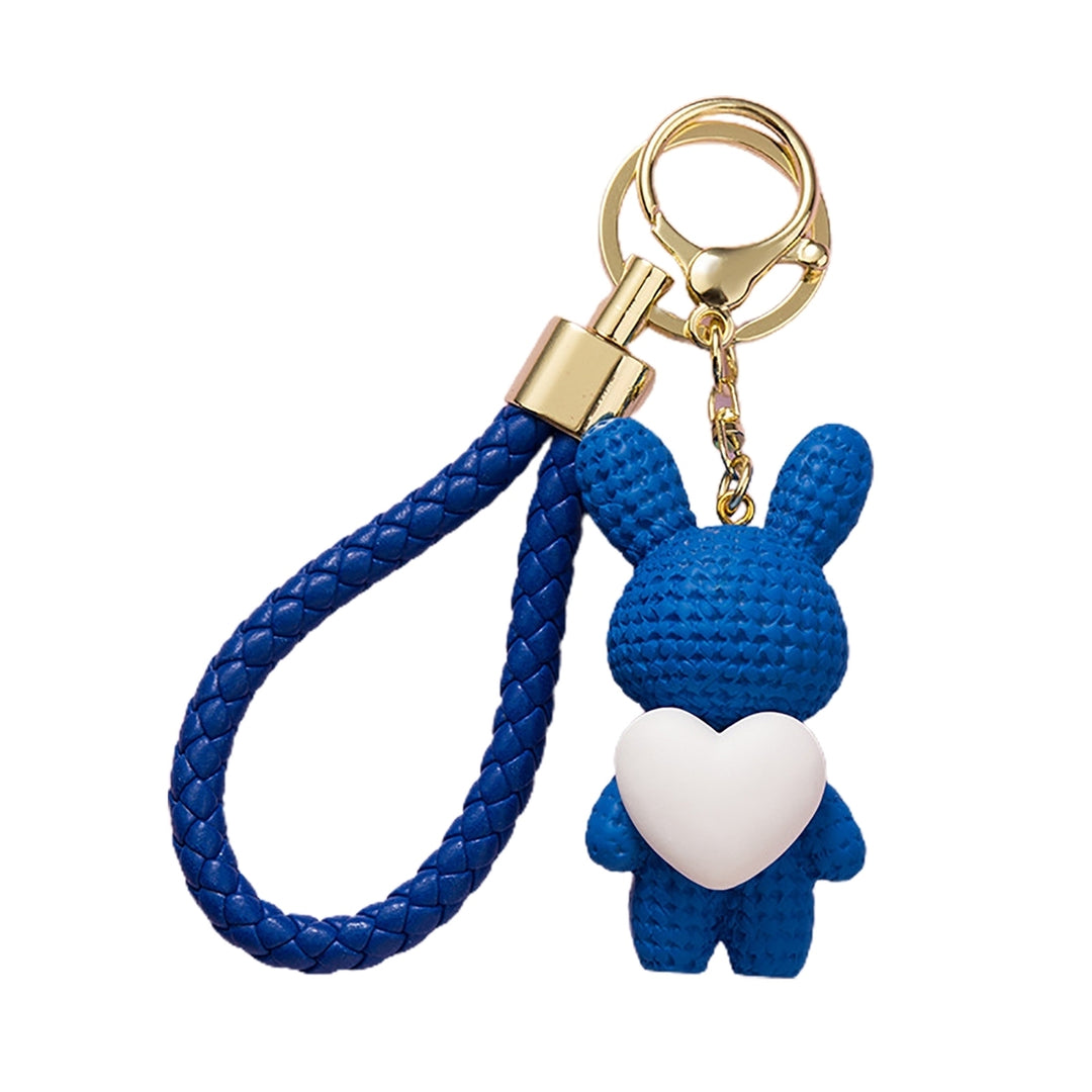 Cute Cartoon Keychain Knitted Animal Shape Phone Bag Car Rabbit Keychain for Daily Use Image 2