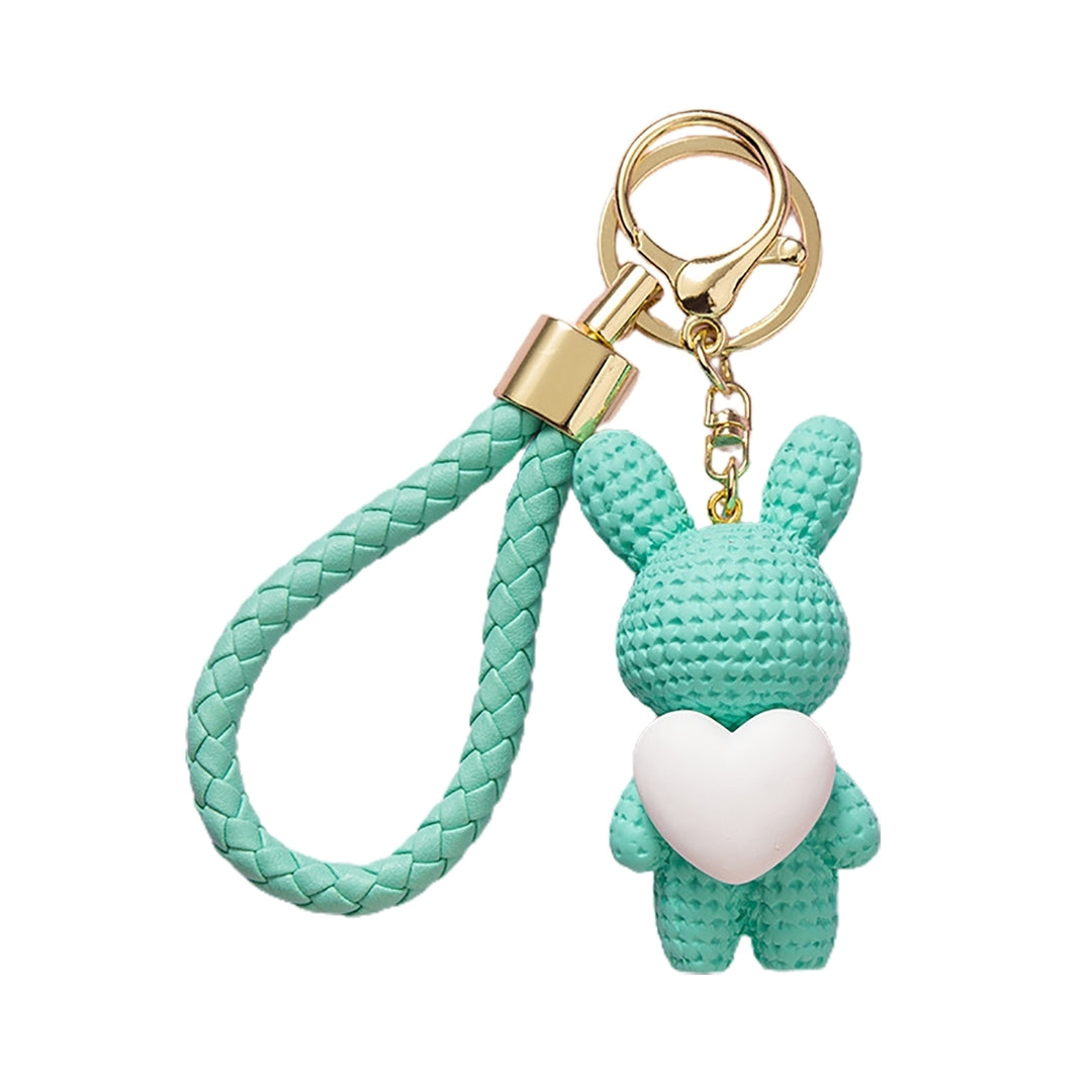 Cute Cartoon Keychain Knitted Animal Shape Phone Bag Car Rabbit Keychain for Daily Use Image 4