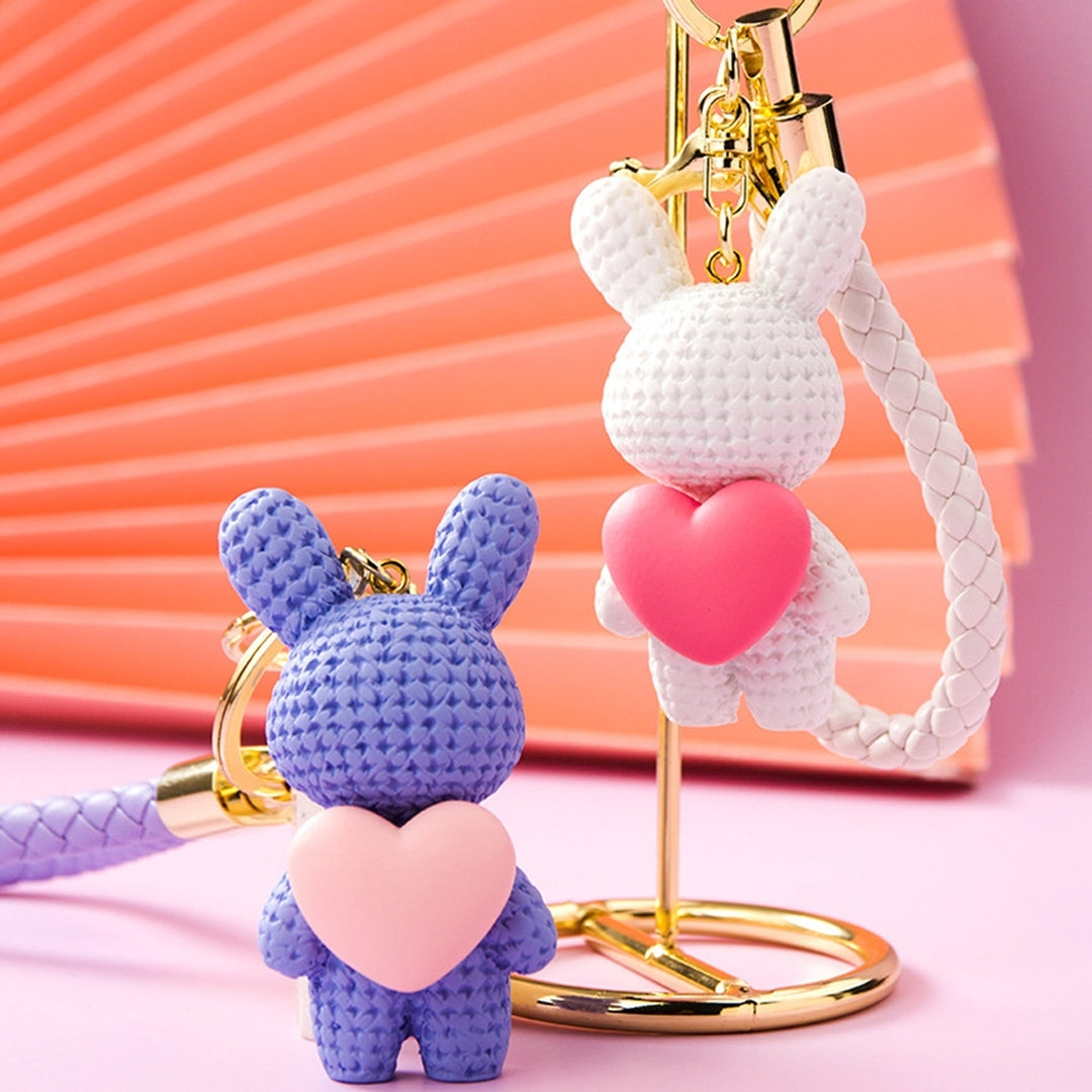 Cute Cartoon Keychain Knitted Animal Shape Phone Bag Car Rabbit Keychain for Daily Use Image 8